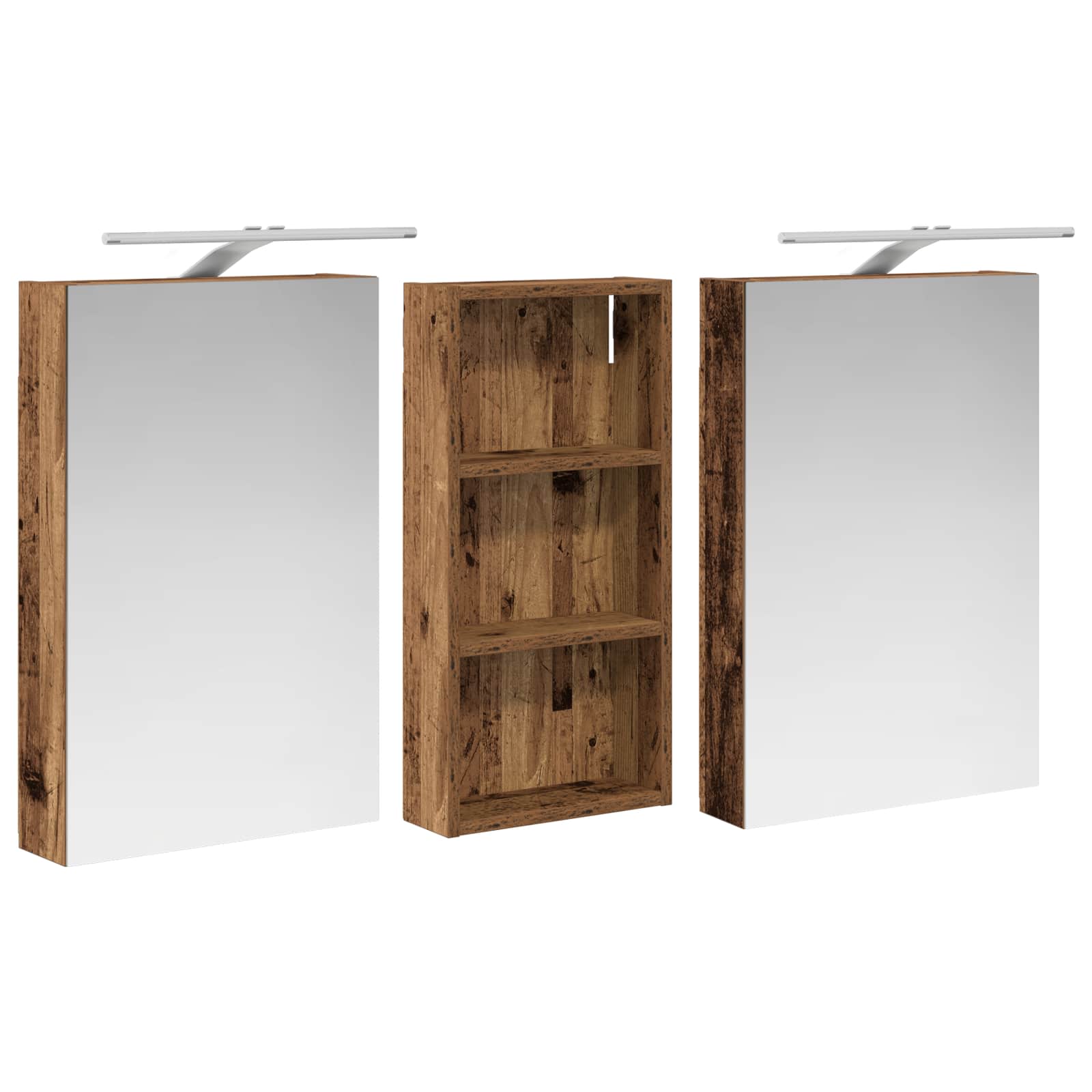 Badezimmerschrank-Set 3 pcs 110 x 10,5 x 60,5 cm Holzwerkstoff