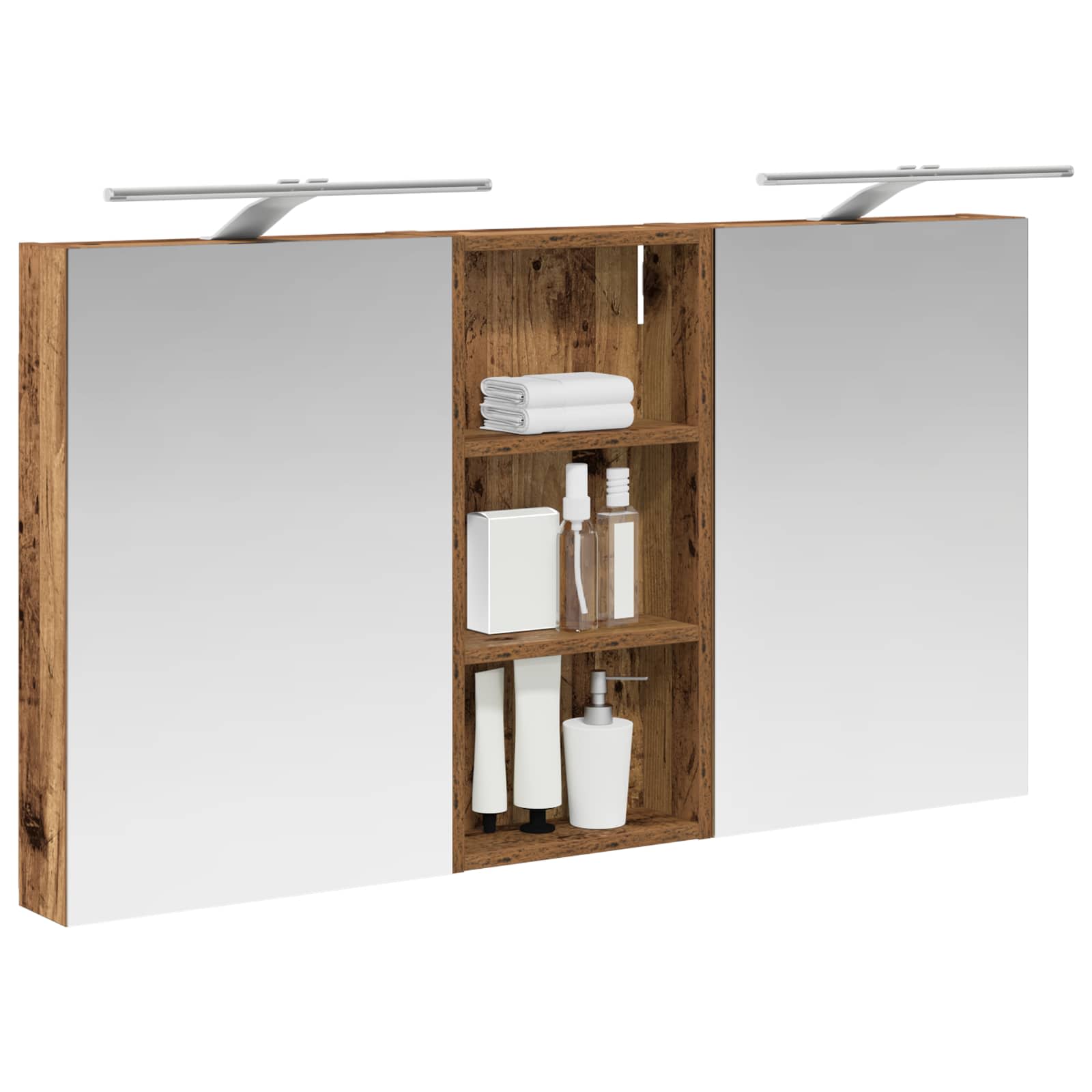 Badezimmerschrank-Set 3 pcs 110 x 10,5 x 60,5 cm Holzwerkstoff