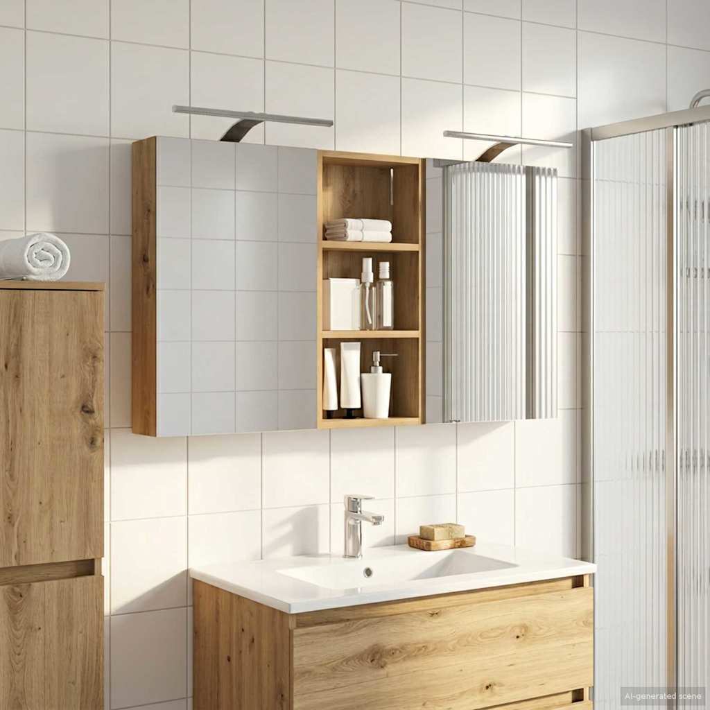Badezimmerschrank-Set 3 pcs 110 x 10,5 x 60,5 cm Holzwerkstoff