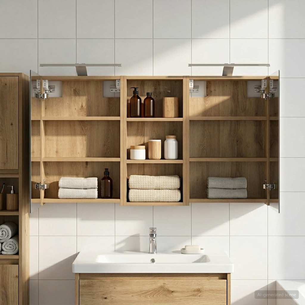 Badezimmerschrank-Set 3 pcs 110 x 10,5 x 60,5 cm Holzwerkstoff