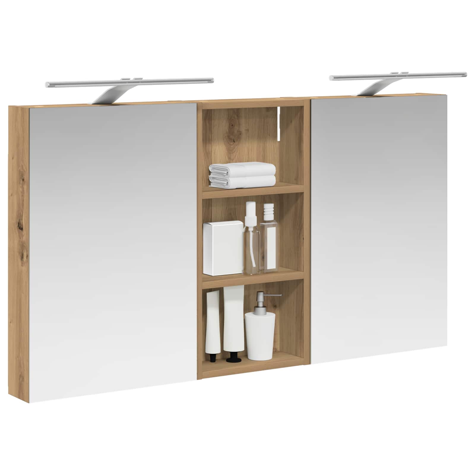 Badezimmerschrank-Set 3 pcs 110 x 10,5 x 60,5 cm Holzwerkstoff