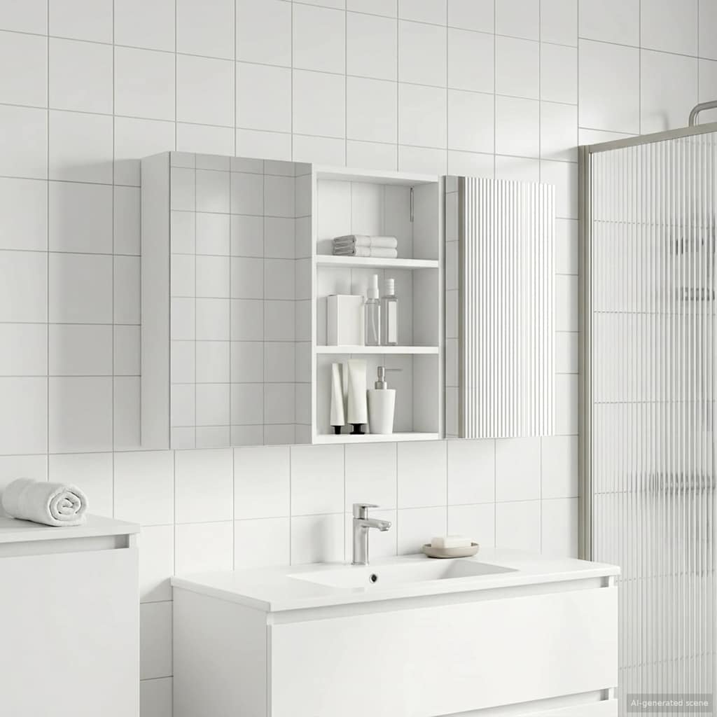 Badezimmerschrank-Set 3 pcs 120 x 10,5 x 60,5 cm Holzwerkstoff