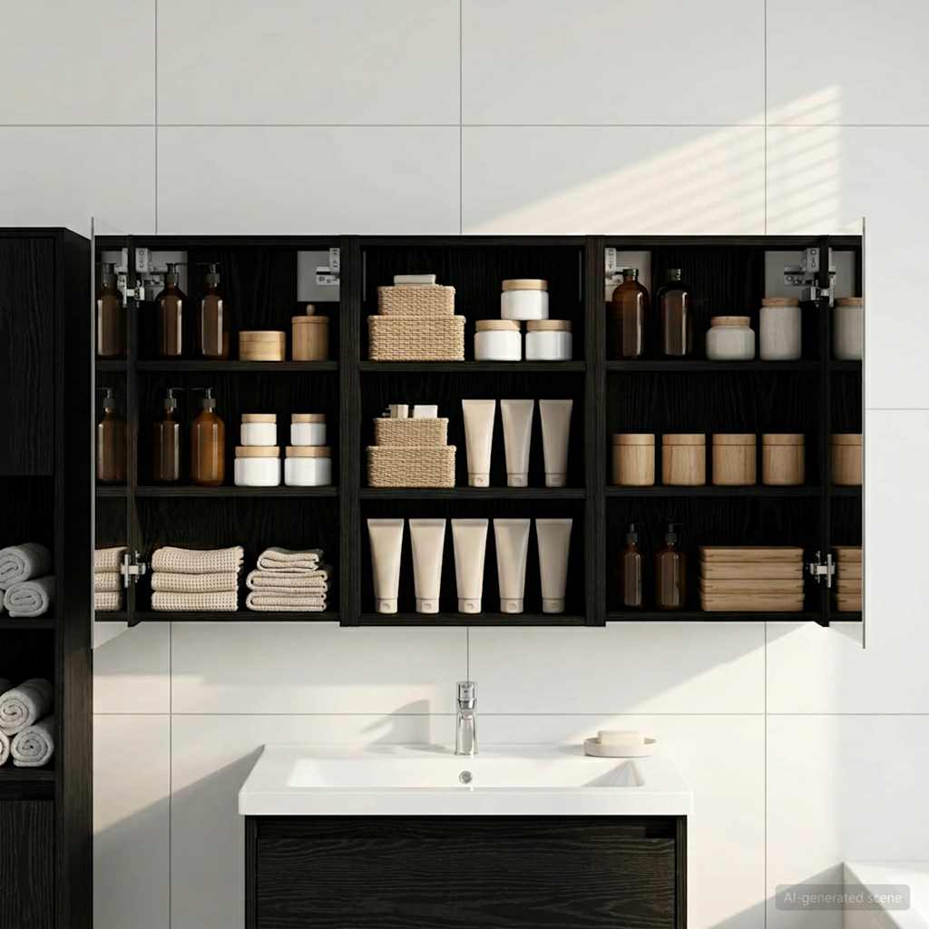 Badezimmerschrank-Set 3 pcs 120 x 10,5 x 60,5 cm Holzwerkstoff
