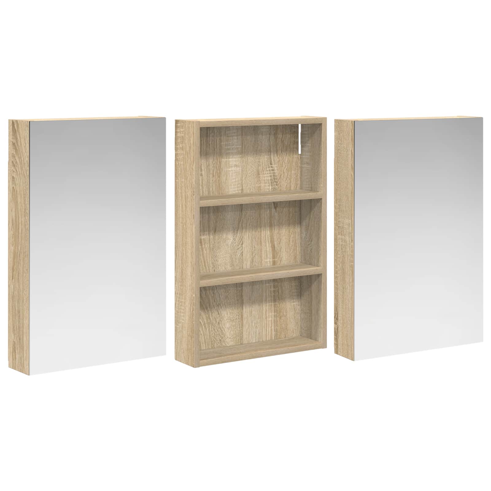Badezimmerschrank-Set 3 pcs 120 x 10,5 x 60,5 cm Holzwerkstoff