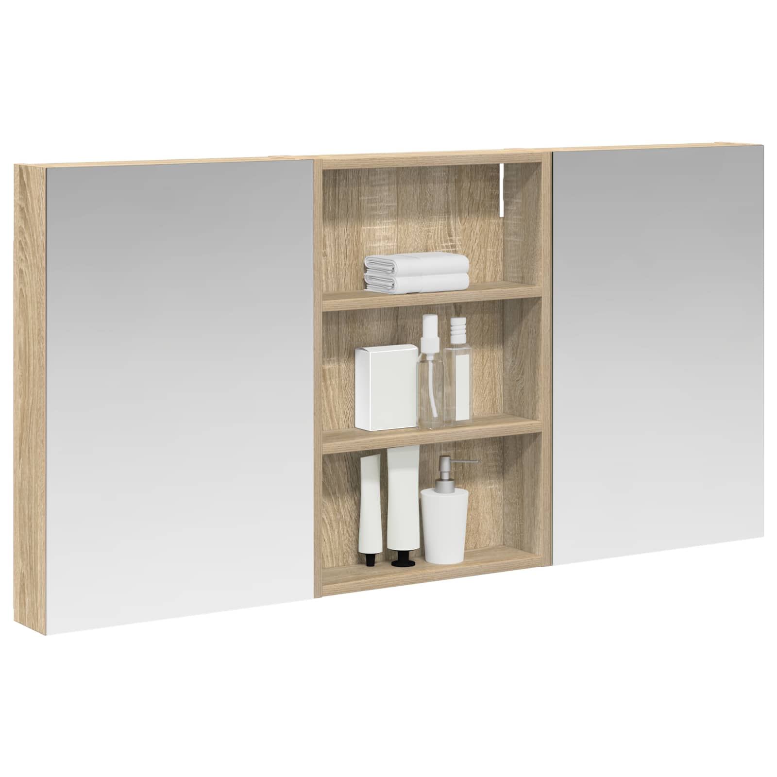 Badezimmerschrank-Set 3 pcs 120 x 10,5 x 60,5 cm Holzwerkstoff