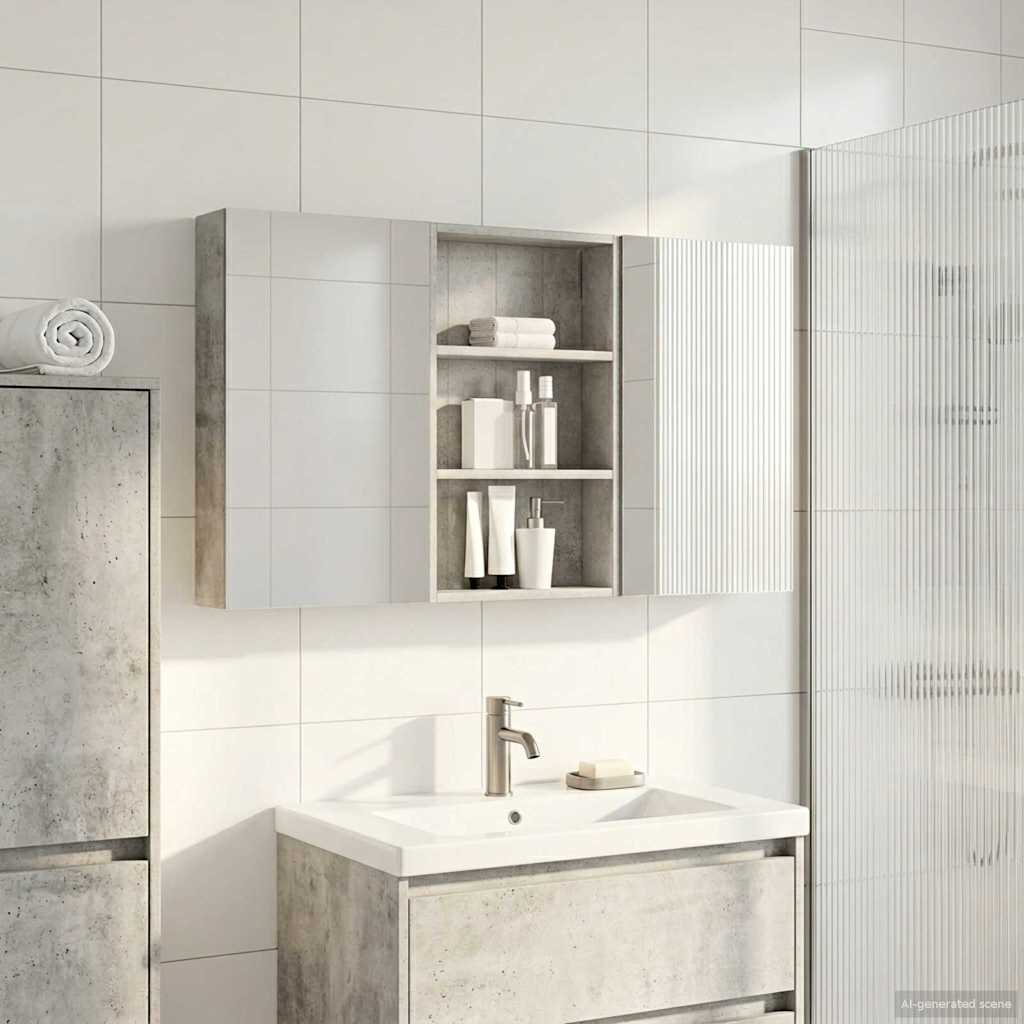 Badezimmerschrank-Set 3 pcs 120 x 10,5 x 60,5 cm Holzwerkstoff