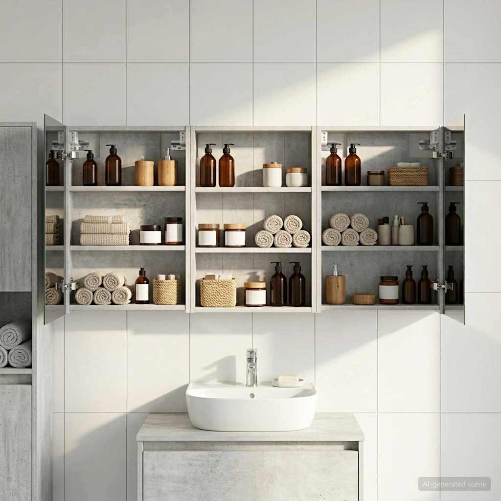 Badezimmerschrank-Set 3 pcs 120 x 10,5 x 60,5 cm Holzwerkstoff