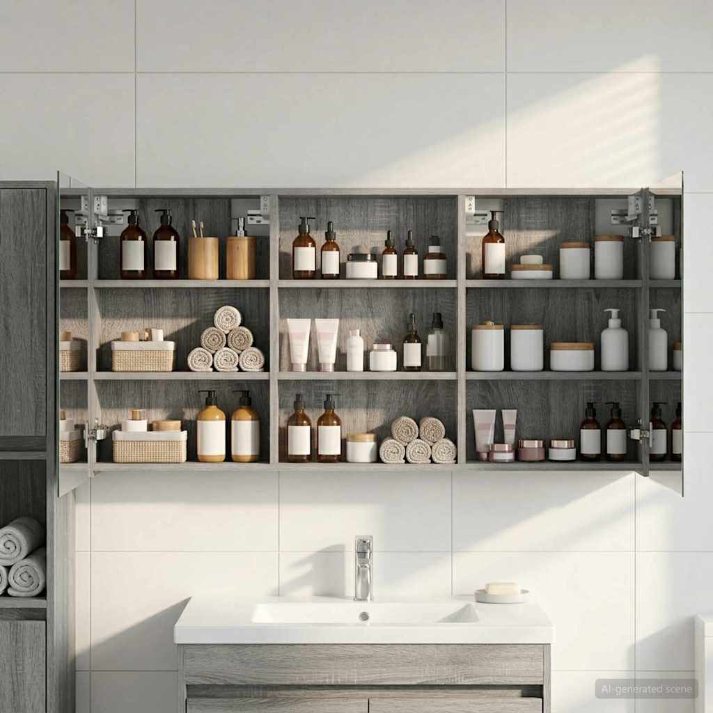 Badezimmerschrank-Set 3 pcs 120 x 10,5 x 60,5 cm Holzwerkstoff