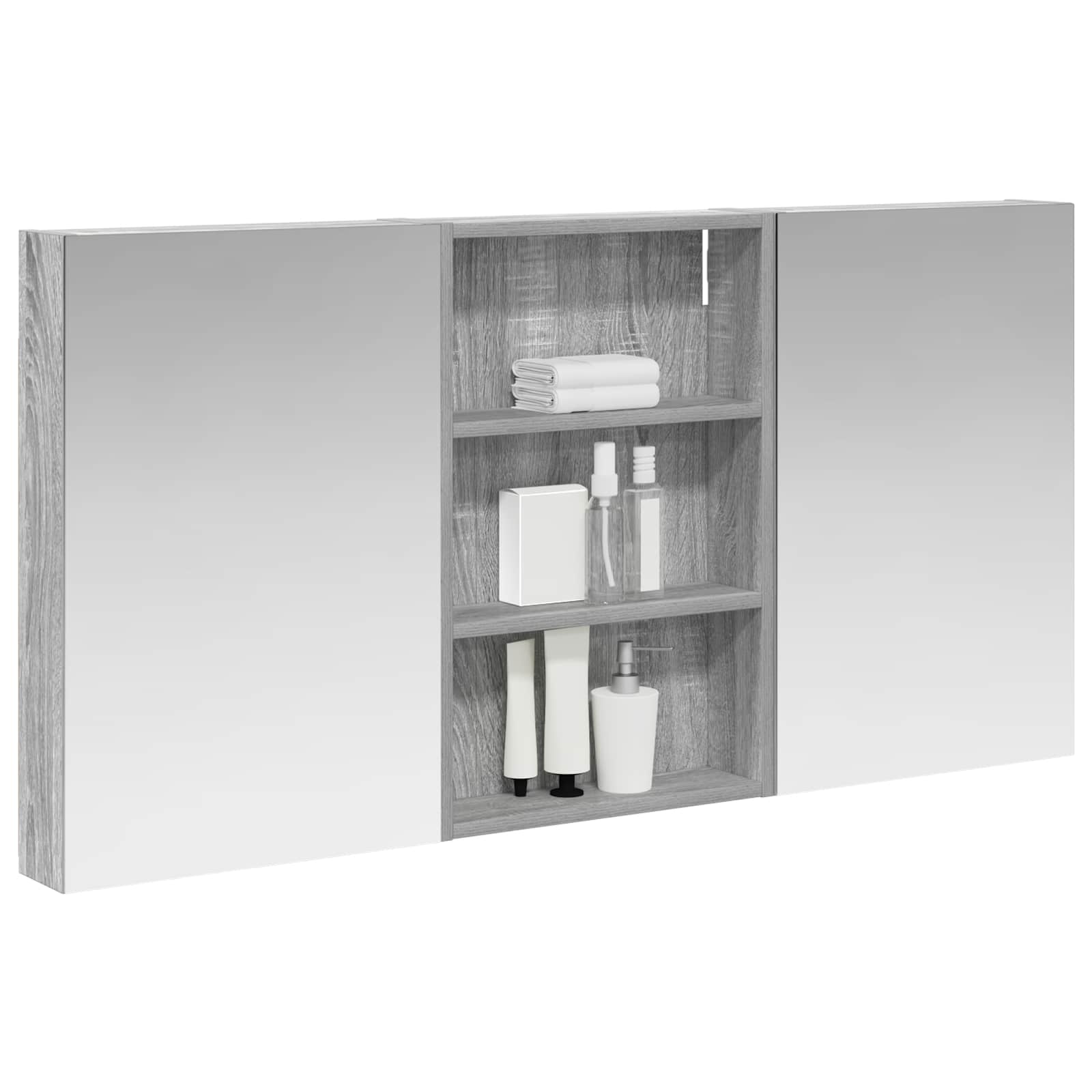 Badezimmerschrank-Set 3 pcs 120 x 10,5 x 60,5 cm Holzwerkstoff