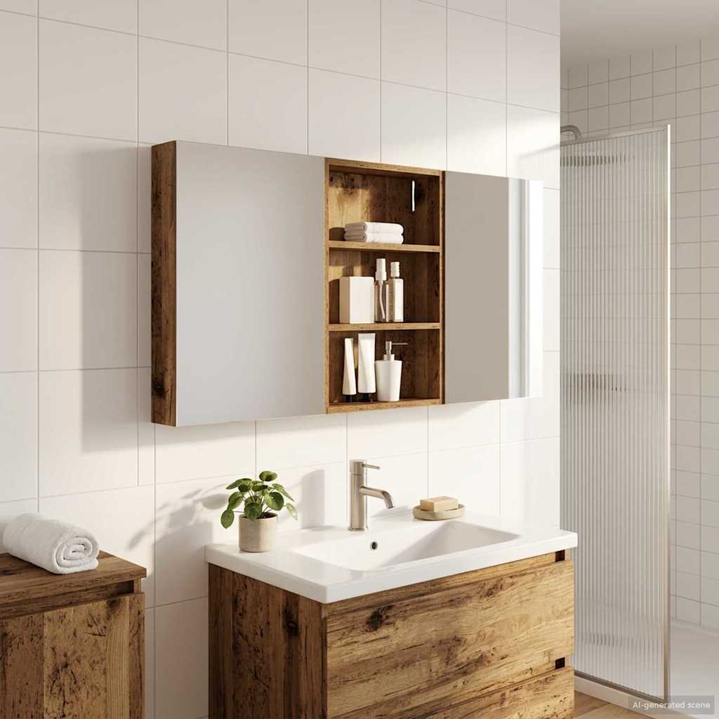 Badezimmerschrank-Set 3 pcs 120 x 10,5 x 60,5 cm Holzwerkstoff