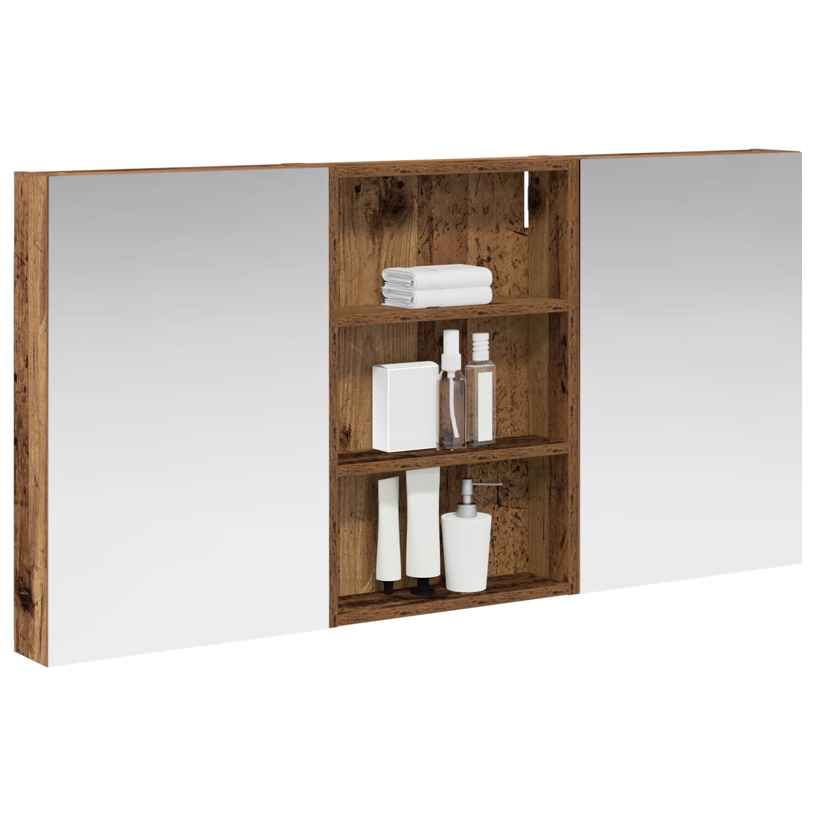 Badezimmerschrank-Set 3 pcs 120 x 10,5 x 60,5 cm Holzwerkstoff