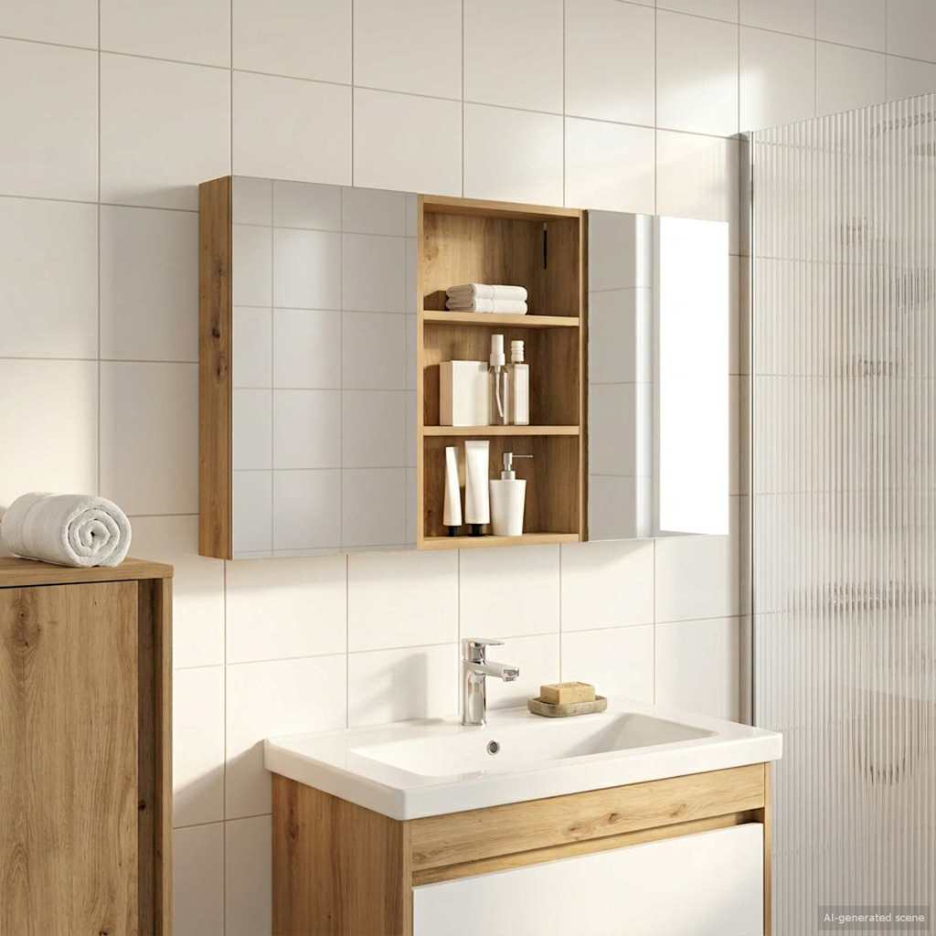 Badezimmerschrank-Set 3 pcs 120 x 10,5 x 60,5 cm Holzwerkstoff