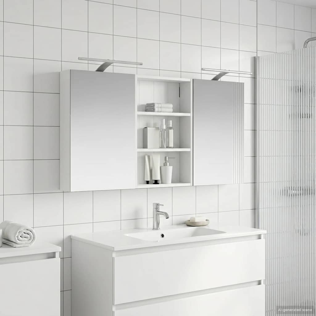 Badezimmerschrank-Set 3 pcs 120 x 10,5 x 60,5 cm Holzwerkstoff