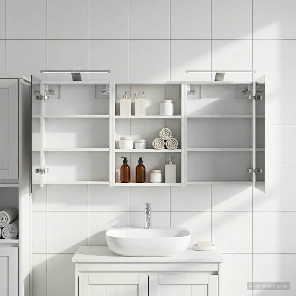 Badezimmerschrank-Set 3 pcs 120 x 10,5 x 60,5 cm Holzwerkstoff