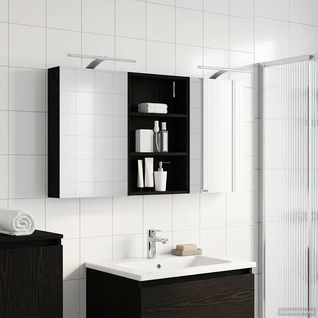 Badezimmerschrank-Set 3 pcs 120 x 10,5 x 60,5 cm Holzwerkstoff