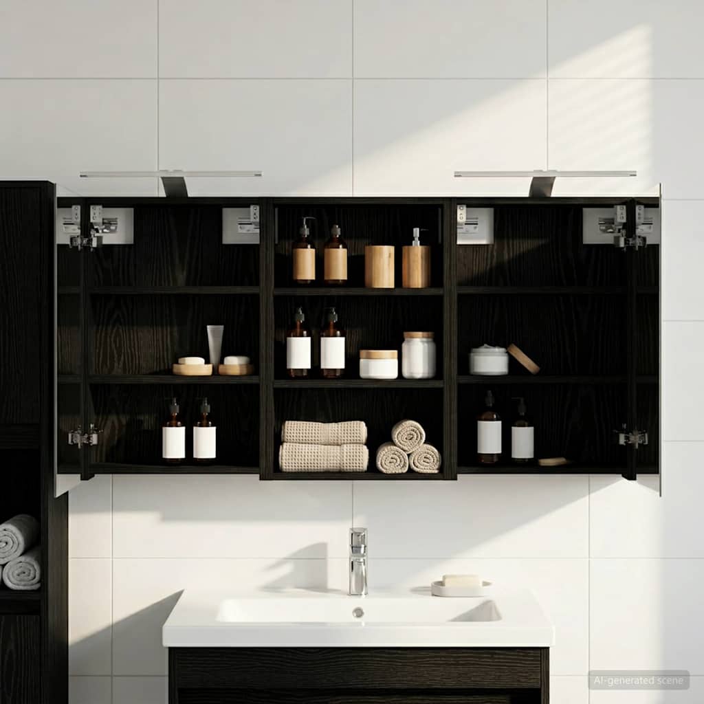 Badezimmerschrank-Set 3 pcs 120 x 10,5 x 60,5 cm Holzwerkstoff