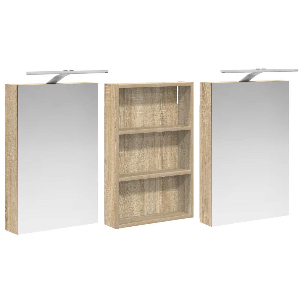 Badezimmerschrank-Set 3 pcs 120 x 10,5 x 60,5 cm Holzwerkstoff