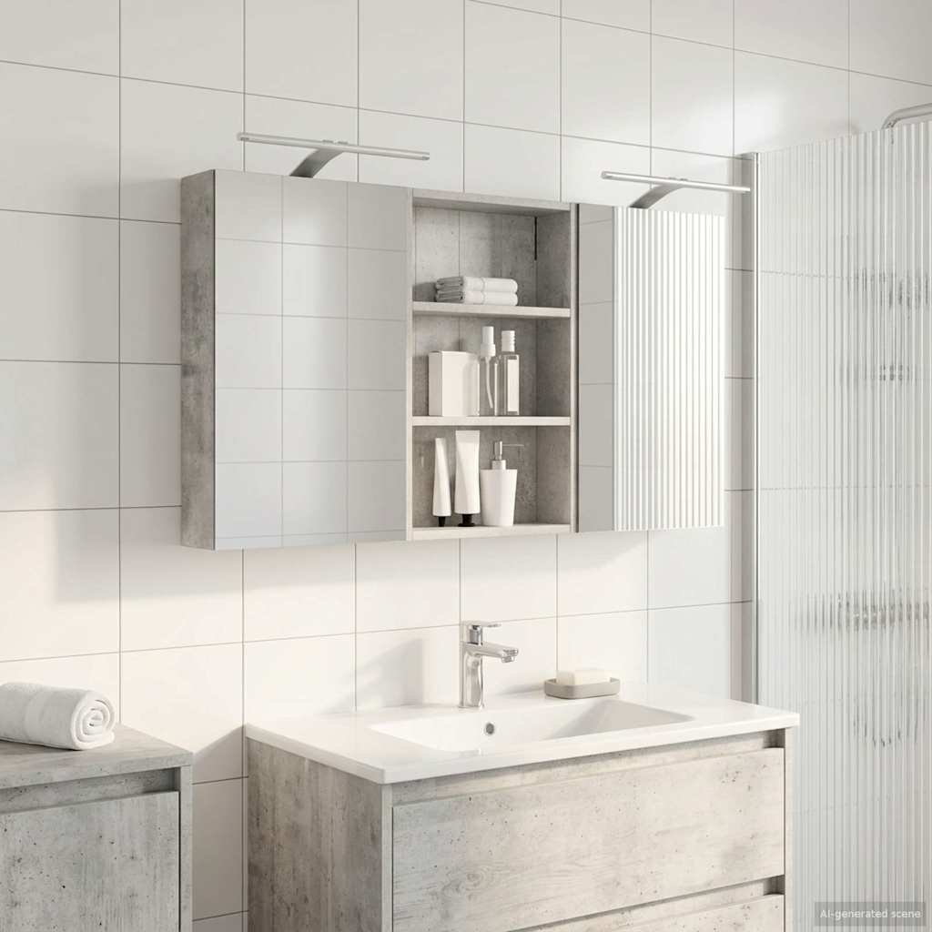 Badezimmerschrank-Set 3 pcs 120 x 10,5 x 60,5 cm Holzwerkstoff