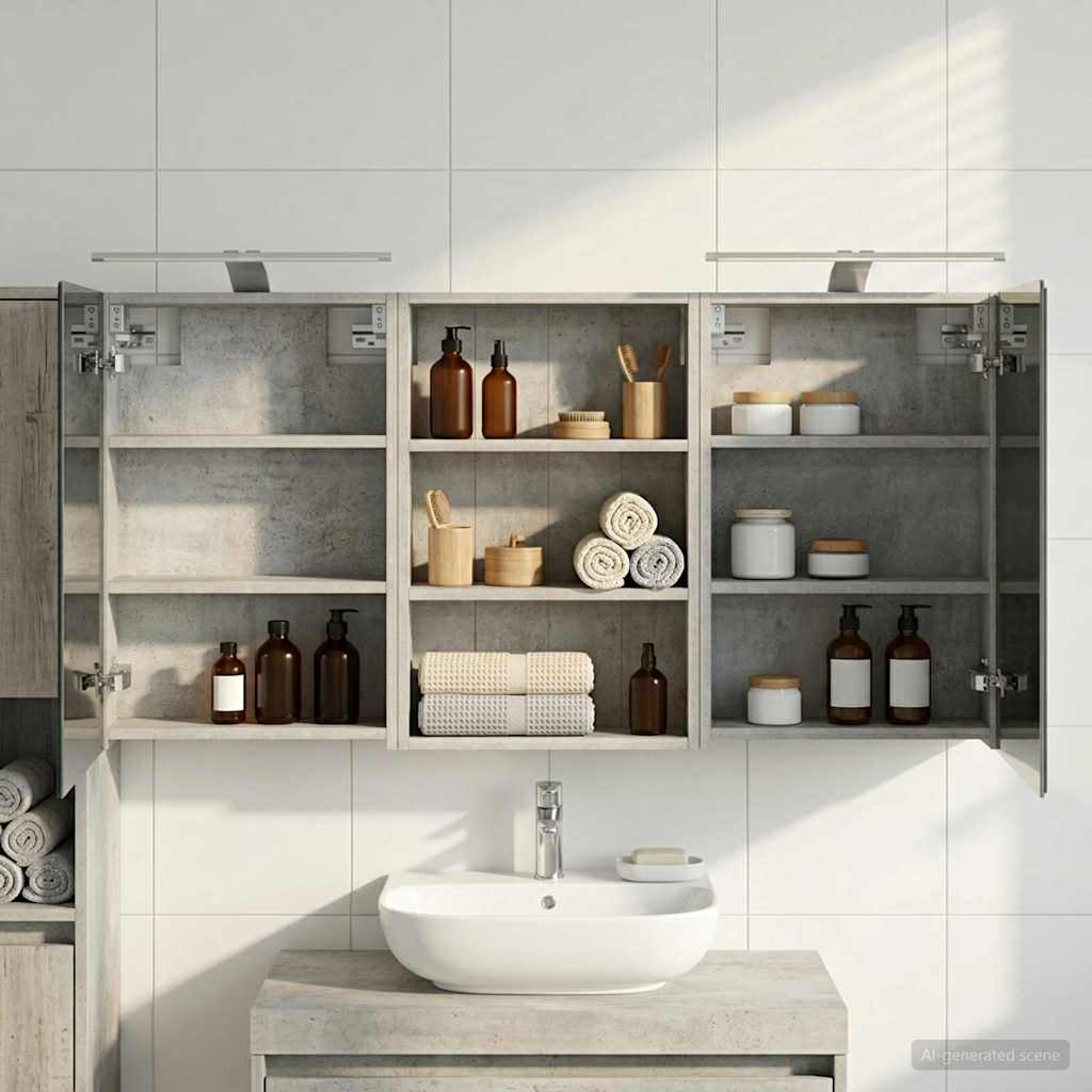 Badezimmerschrank-Set 3 pcs 120 x 10,5 x 60,5 cm Holzwerkstoff