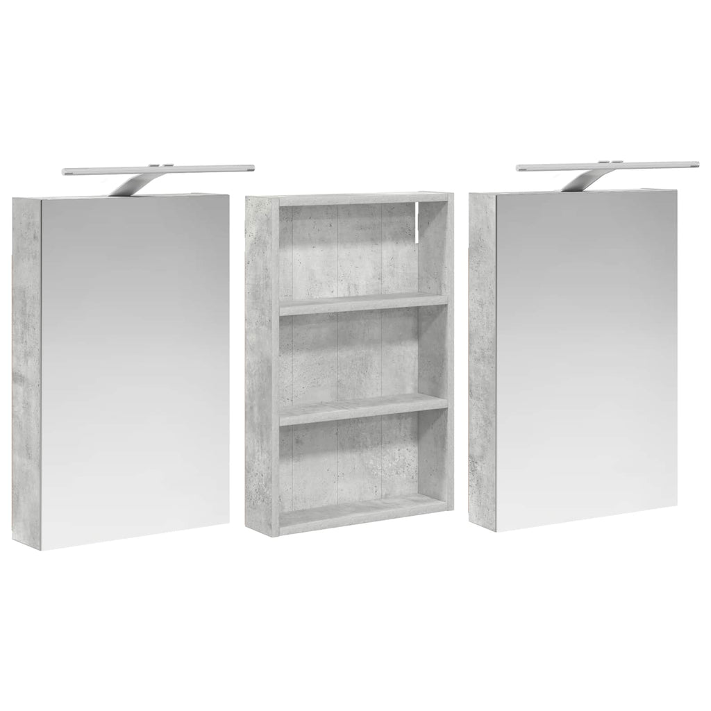 Badezimmerschrank-Set 3 pcs 120 x 10,5 x 60,5 cm Holzwerkstoff