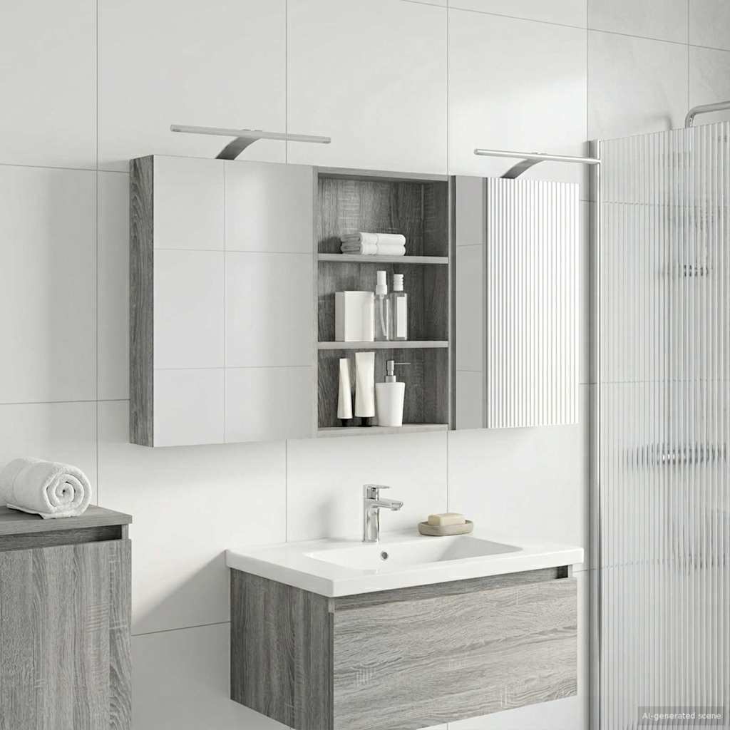 Badezimmerschrank-Set 3 pcs 120 x 10,5 x 60,5 cm Holzwerkstoff