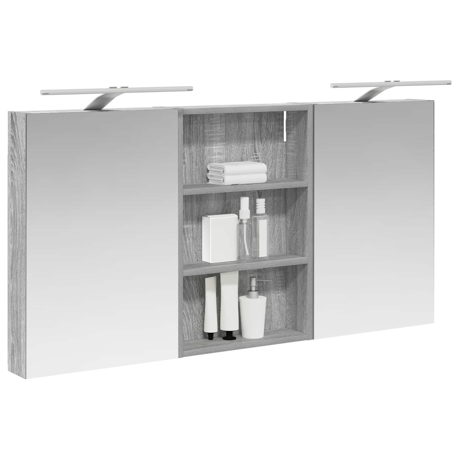 Badezimmerschrank-Set 3 pcs 120 x 10,5 x 60,5 cm Holzwerkstoff