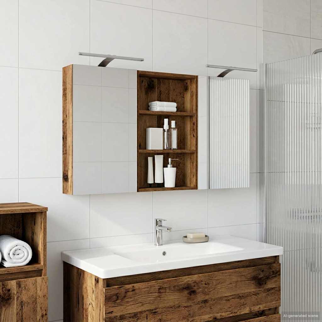 Badezimmerschrank-Set 3 pcs 120 x 10,5 x 60,5 cm Holzwerkstoff