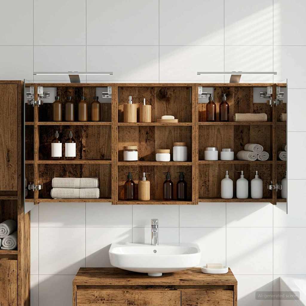 Badezimmerschrank-Set 3 pcs 120 x 10,5 x 60,5 cm Holzwerkstoff