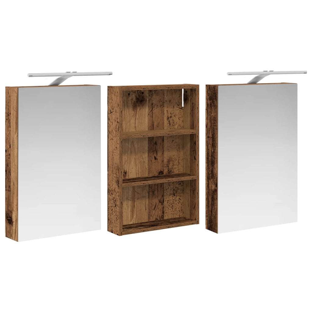Badezimmerschrank-Set 3 pcs 120 x 10,5 x 60,5 cm Holzwerkstoff