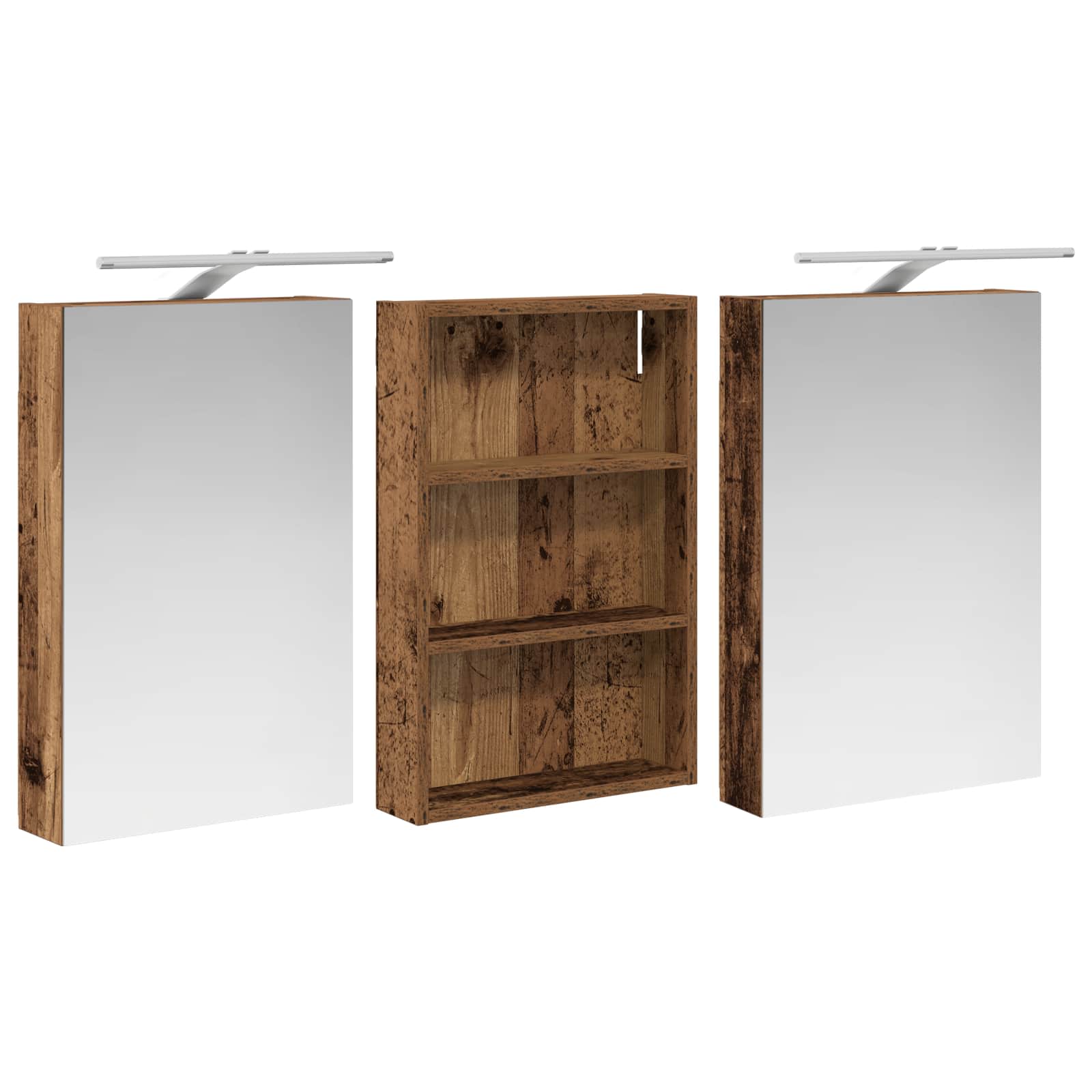 Badezimmerschrank-Set 3 pcs 120 x 10,5 x 60,5 cm Holzwerkstoff