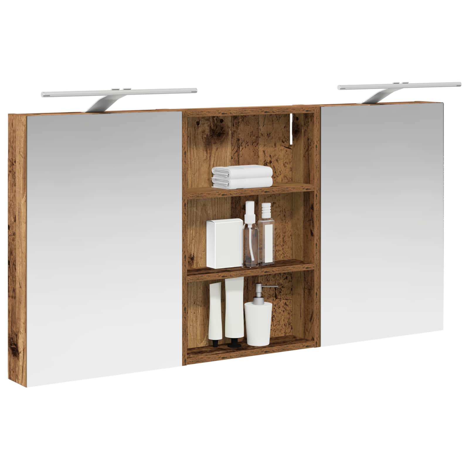 Badezimmerschrank-Set 3 pcs 120 x 10,5 x 60,5 cm Holzwerkstoff