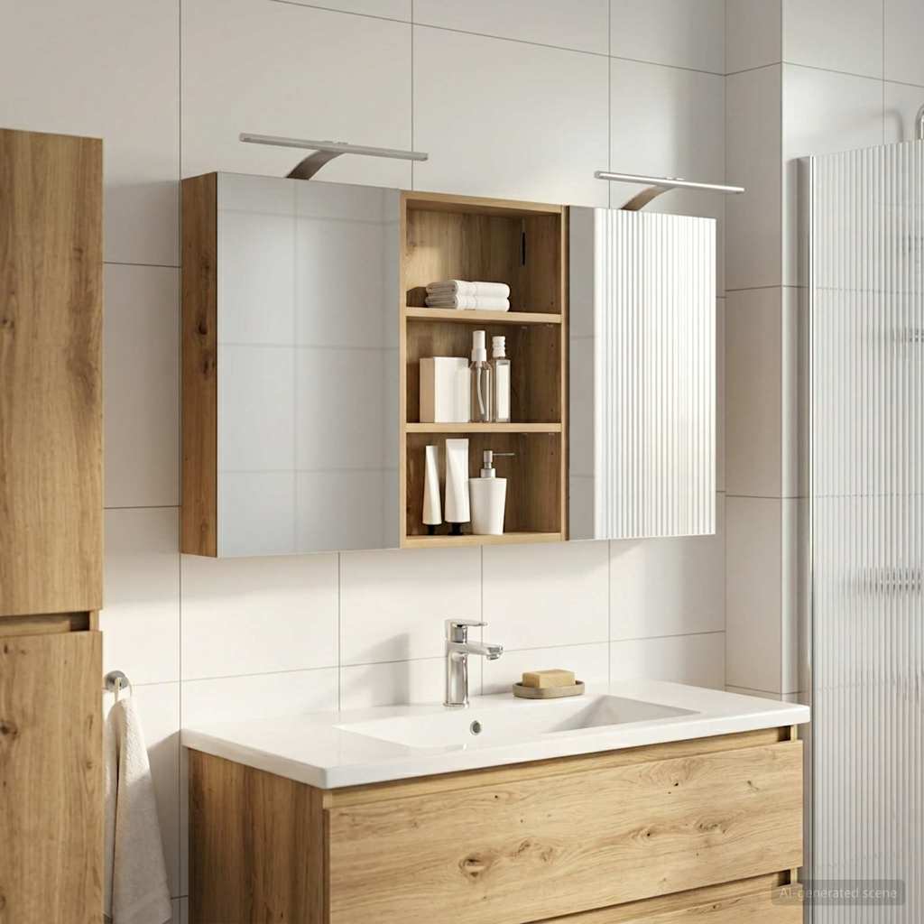 Badezimmerschrank-Set 3 pcs 120 x 10,5 x 60,5 cm Holzwerkstoff