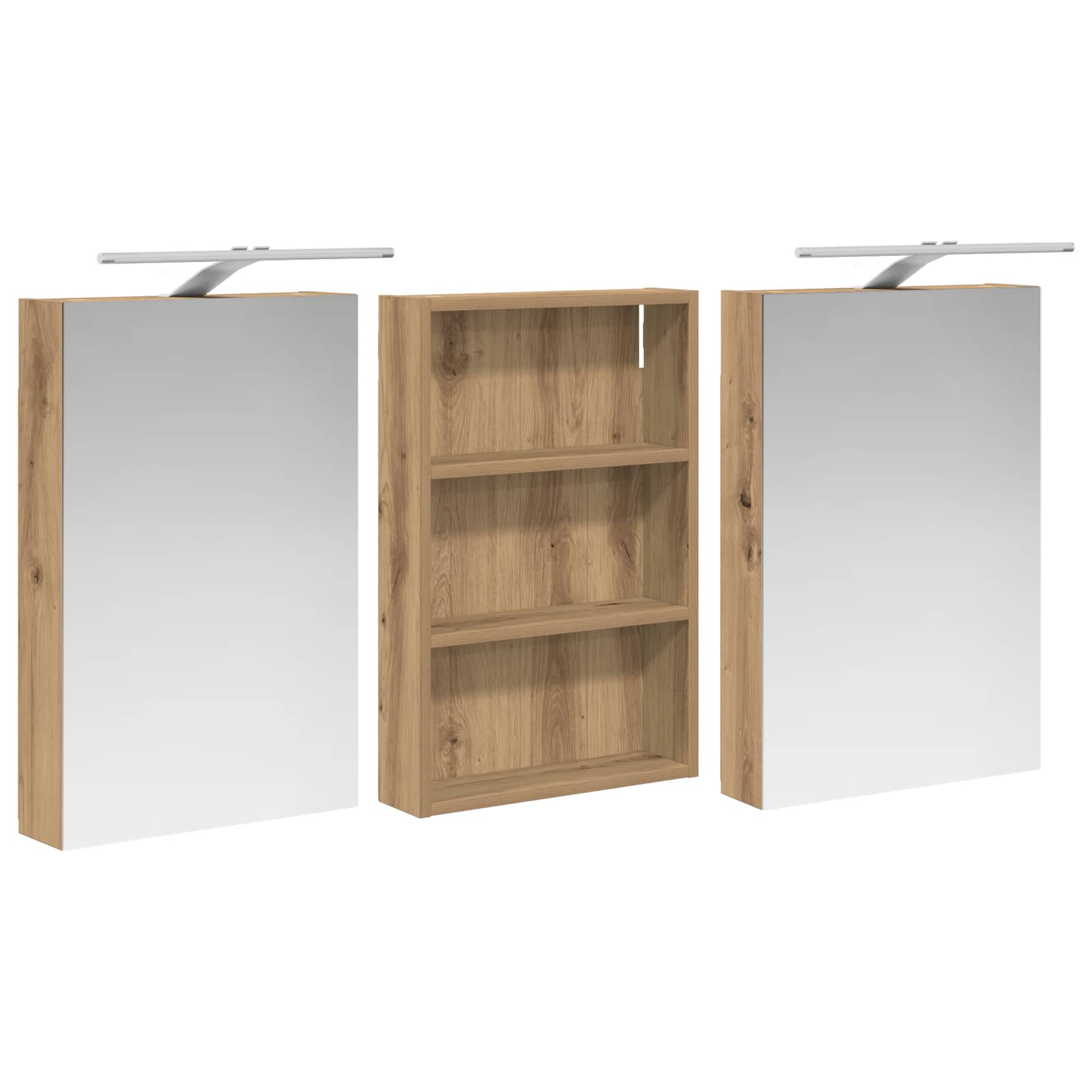 Badezimmerschrank-Set 3 pcs 120 x 10,5 x 60,5 cm Holzwerkstoff