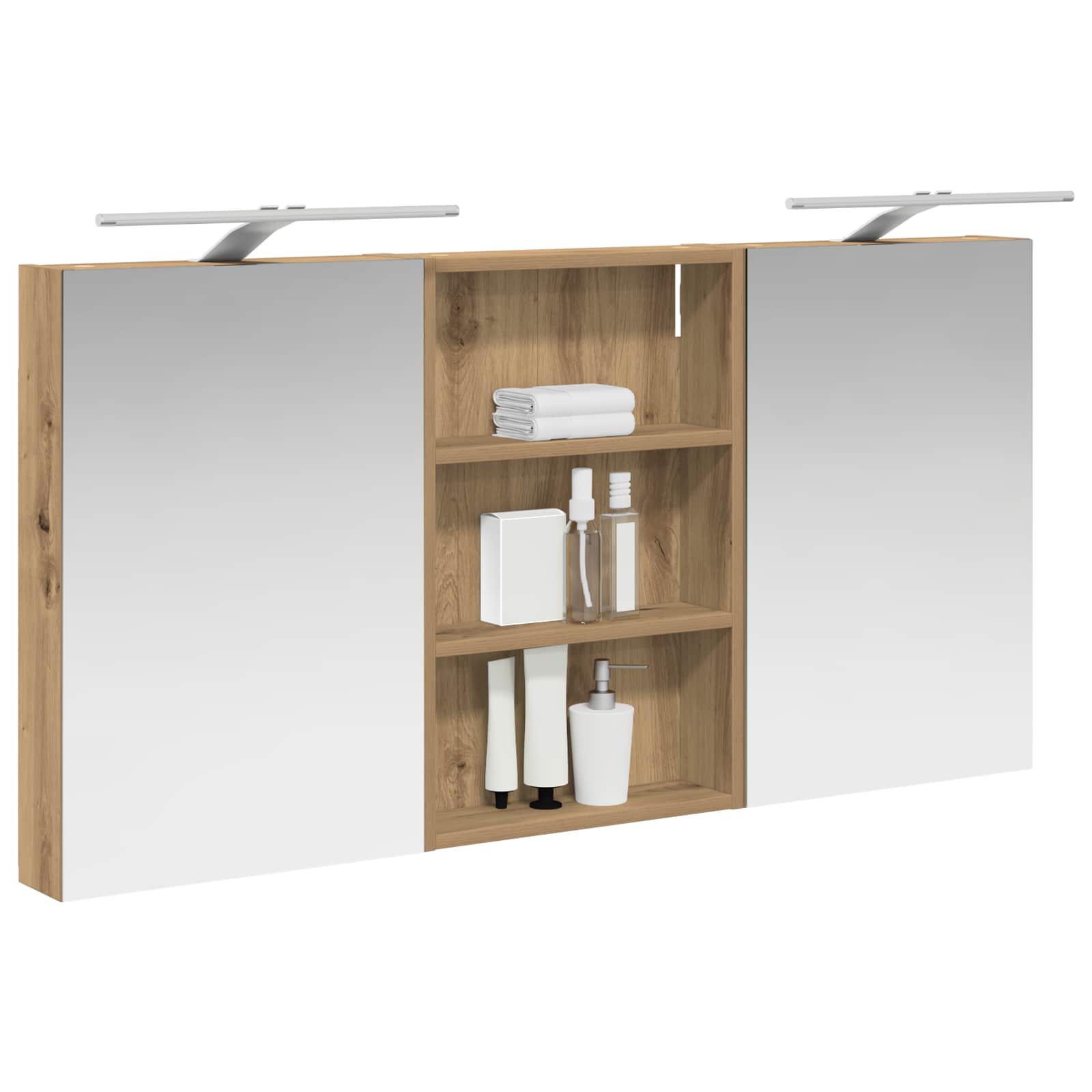 Badezimmerschrank-Set 3 pcs 120 x 10,5 x 60,5 cm Holzwerkstoff