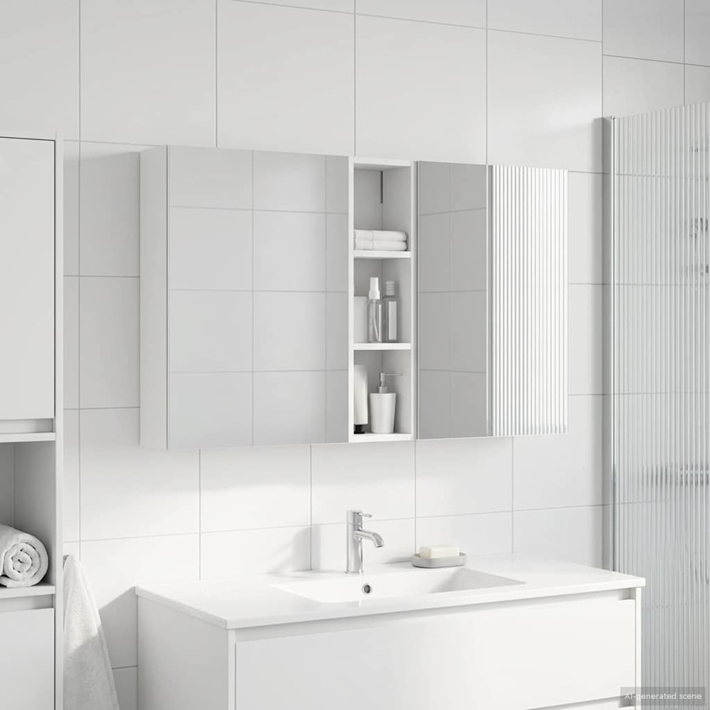 Badezimmerschrank-Set 3 pcs 120 x 14,5 x 70 cm Holzwerkstoff
