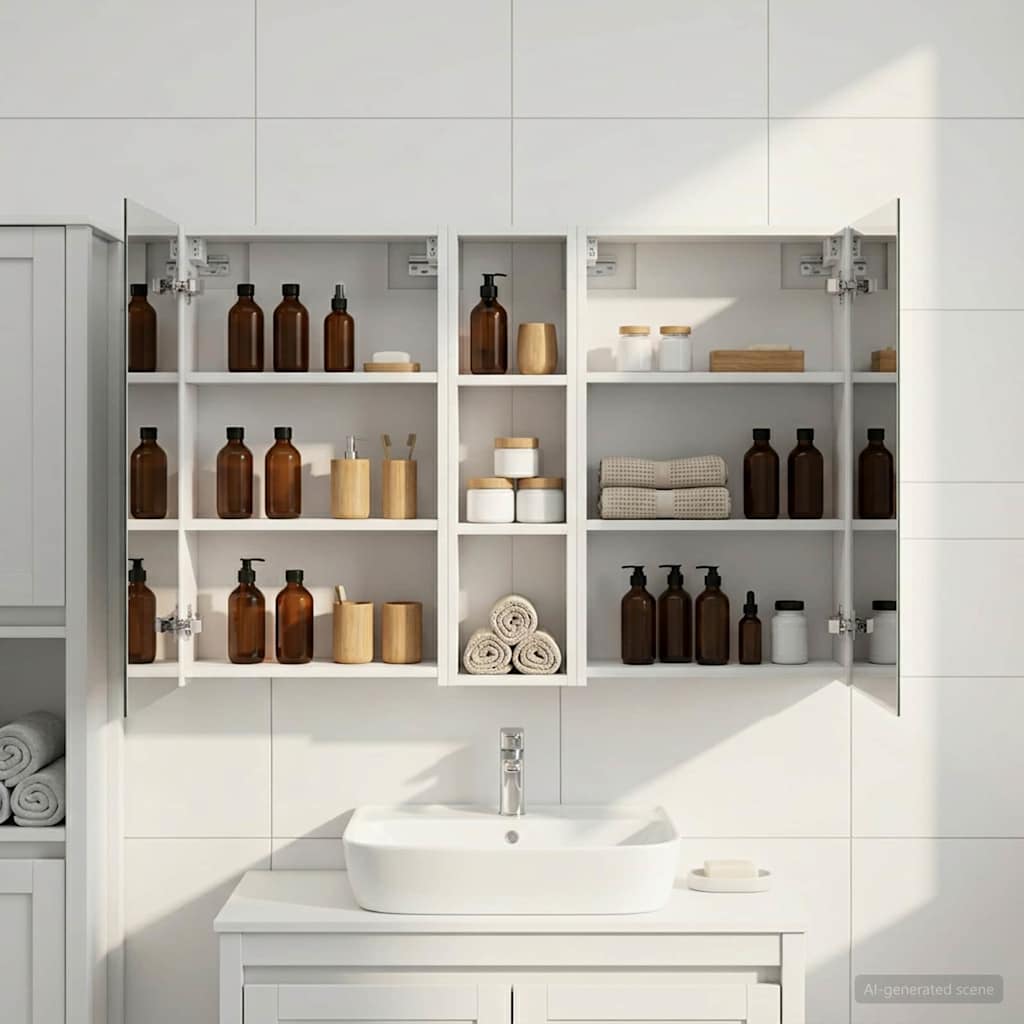 Badezimmerschrank-Set 3 pcs 120 x 14,5 x 70 cm Holzwerkstoff