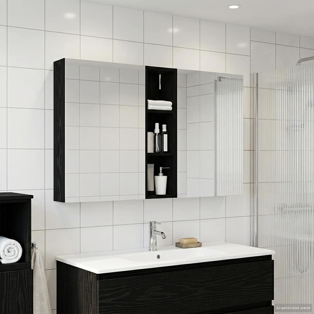 Badezimmerschrank-Set 3 pcs 120 x 14,5 x 70 cm Holzwerkstoff
