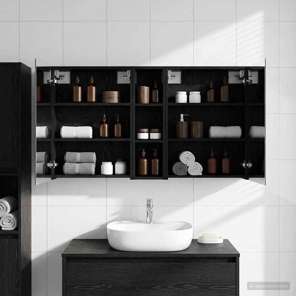 Badezimmerschrank-Set 3 pcs 120 x 14,5 x 70 cm Holzwerkstoff