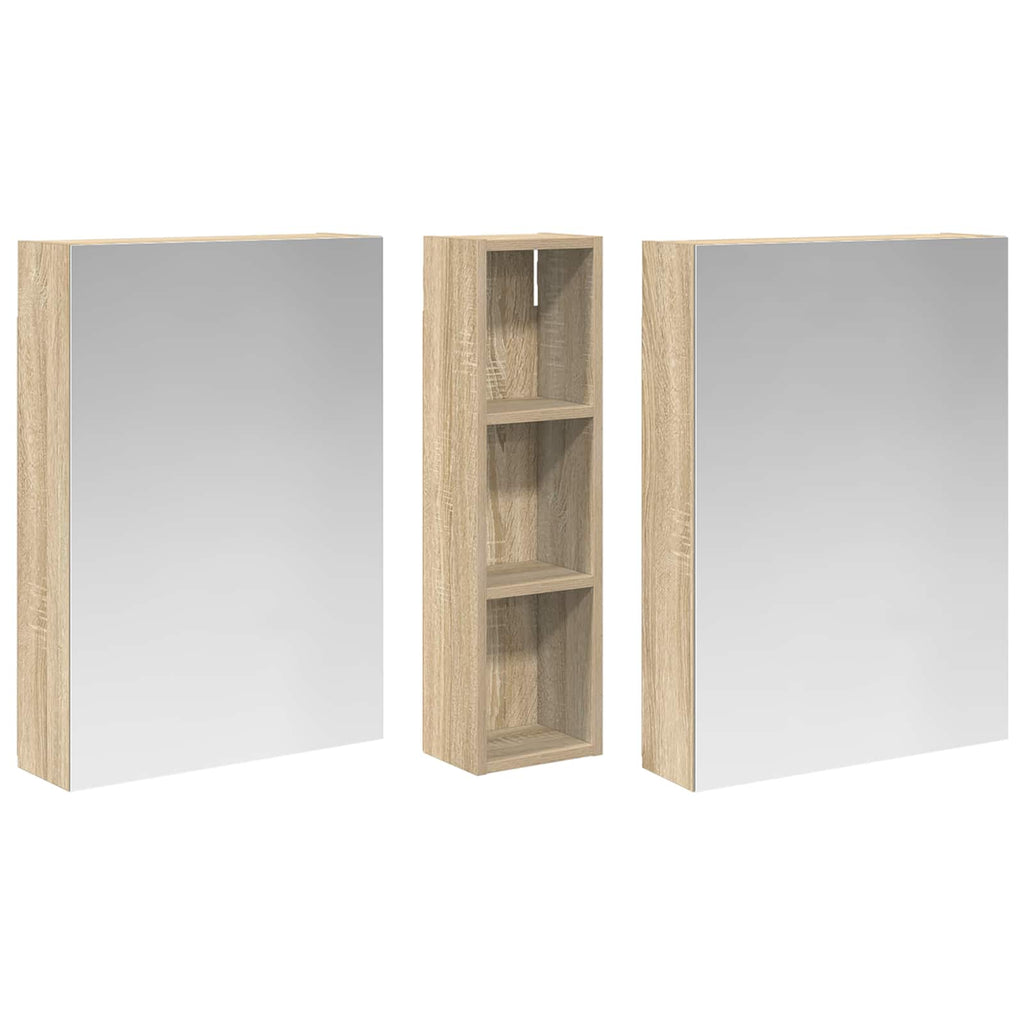 Badezimmerschrank-Set 3 pcs 120 x 14,5 x 70 cm Holzwerkstoff