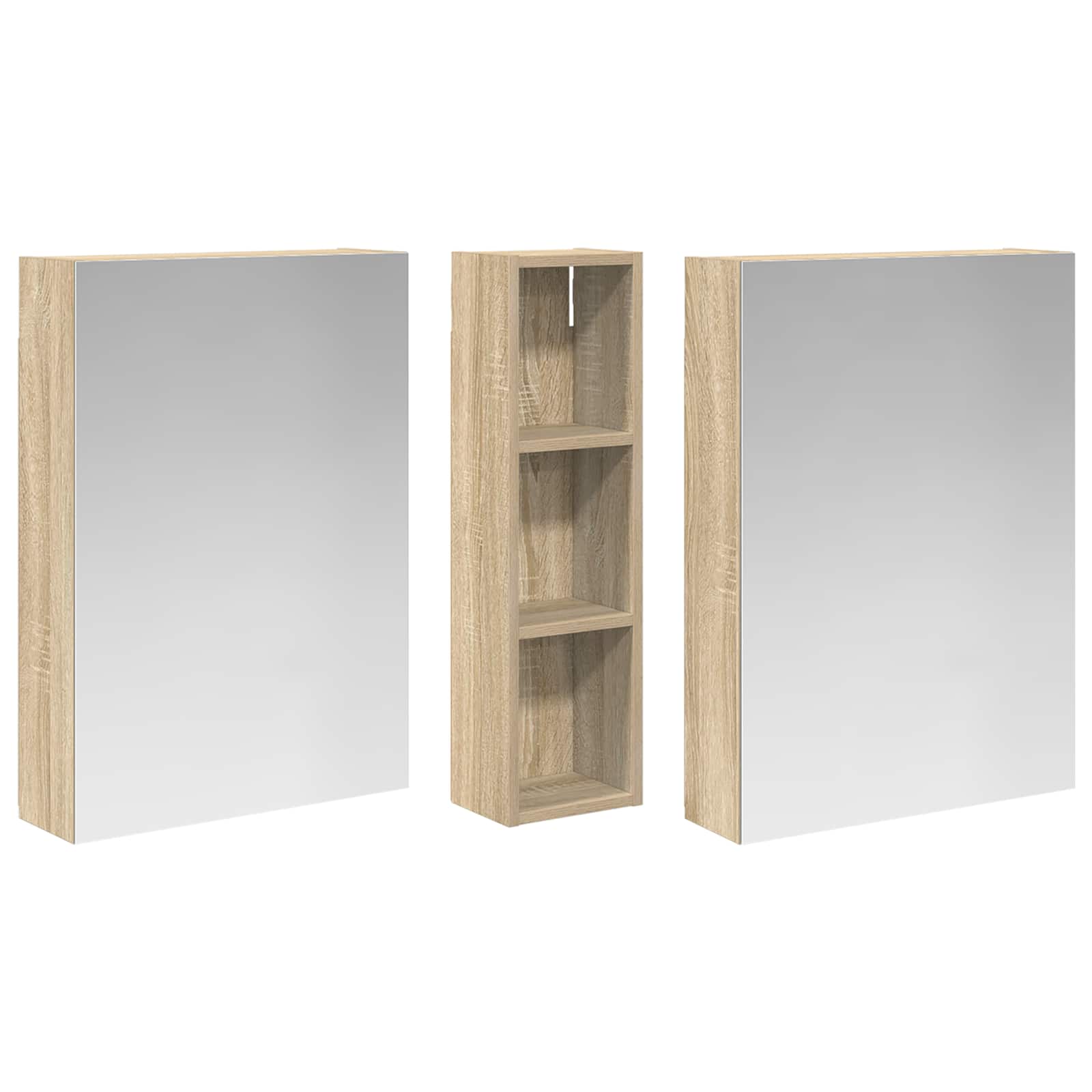 Badezimmerschrank-Set 3 pcs 120 x 14,5 x 70 cm Holzwerkstoff