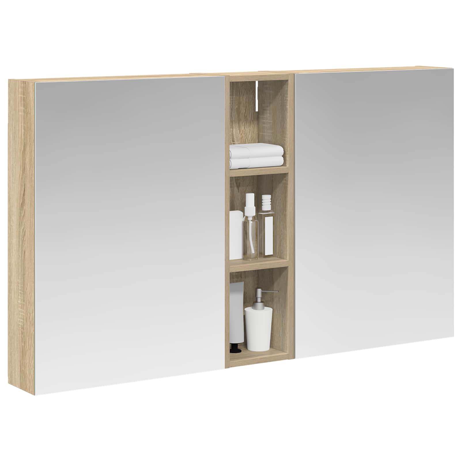Badezimmerschrank-Set 3 pcs 120 x 14,5 x 70 cm Holzwerkstoff