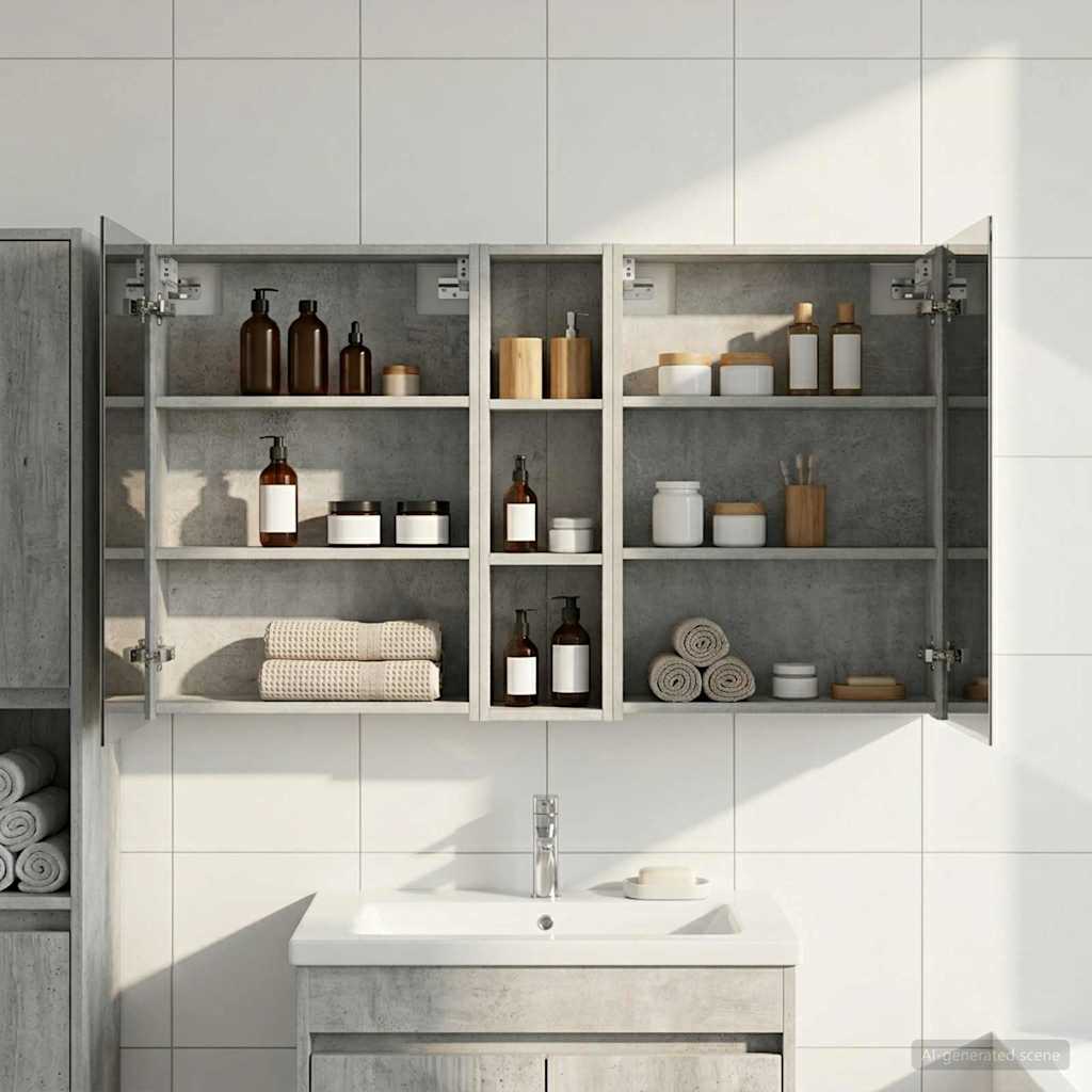 Badezimmerschrank-Set 3 pcs 120 x 14,5 x 70 cm Holzwerkstoff