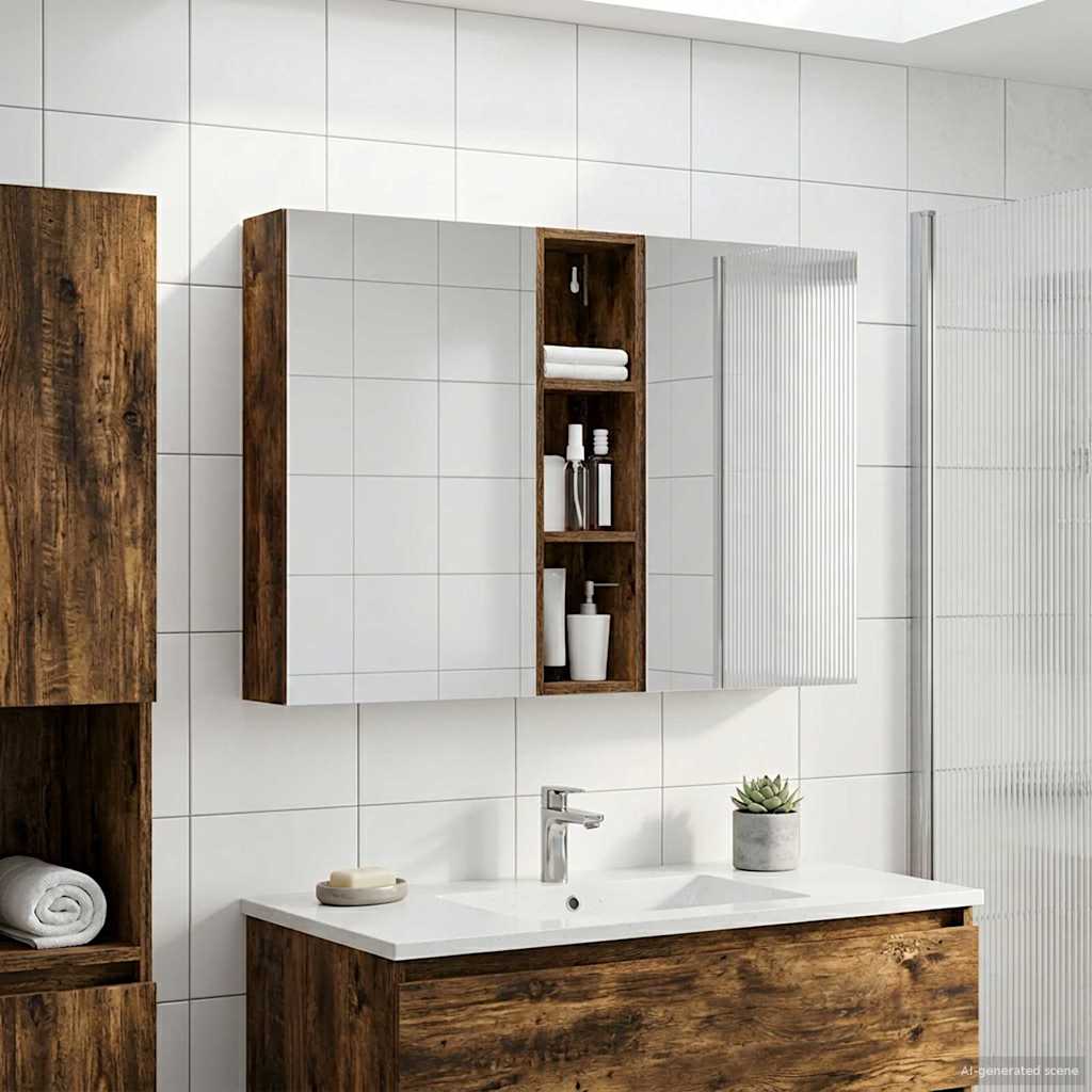 Badezimmerschrank-Set 3 pcs 120 x 14,5 x 70 cm Holzwerkstoff