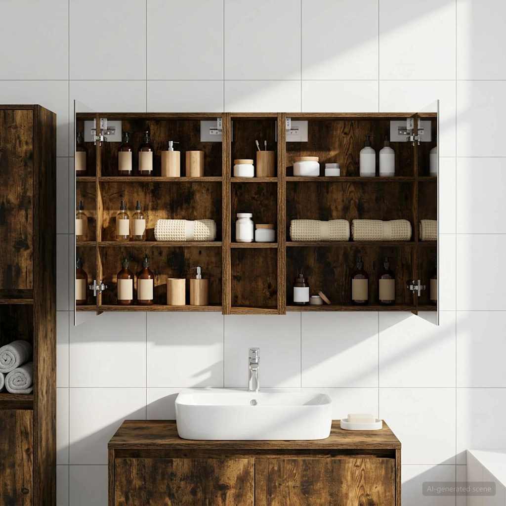 Badezimmerschrank-Set 3 pcs 120 x 14,5 x 70 cm Holzwerkstoff