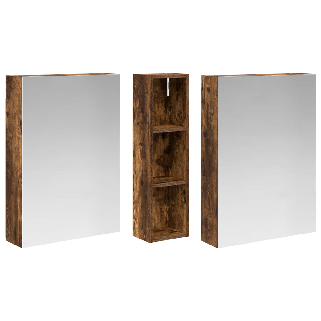 Badezimmerschrank-Set 3 pcs 120 x 14,5 x 70 cm Holzwerkstoff