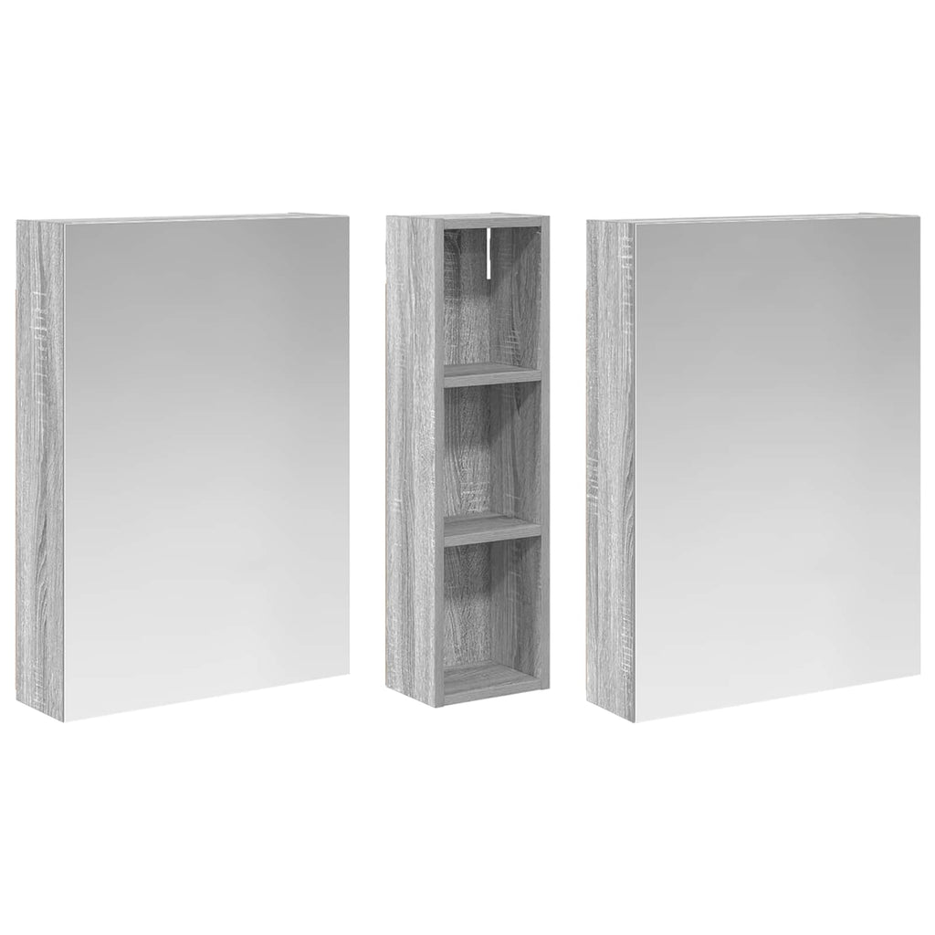 Badezimmerschrank-Set 3 pcs 120 x 14,5 x 70 cm Holzwerkstoff