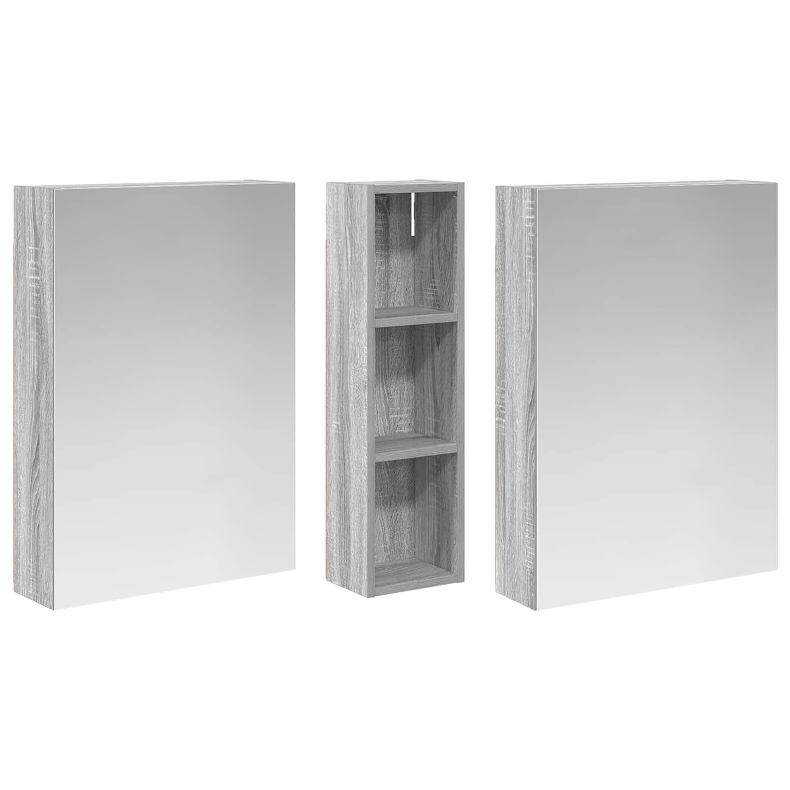 Badezimmerschrank-Set 3 pcs 120 x 14,5 x 70 cm Holzwerkstoff