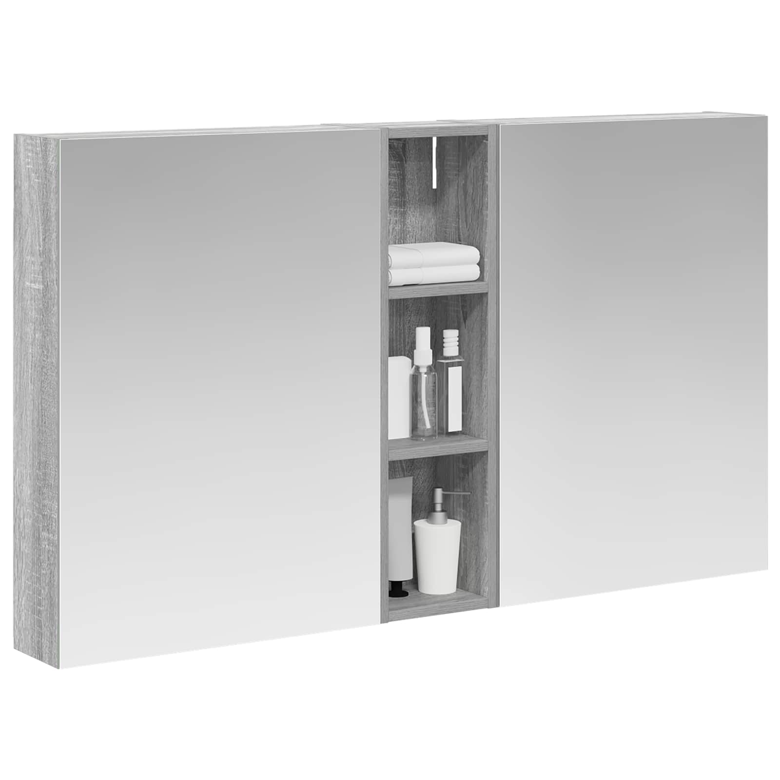 Badezimmerschrank-Set 3 pcs 120 x 14,5 x 70 cm Holzwerkstoff