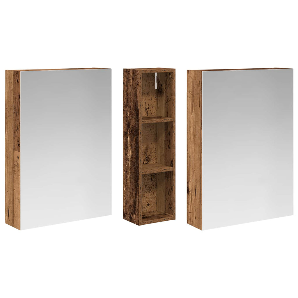 Badezimmerschrank-Set 3 pcs 120 x 14,5 x 70 cm Holzwerkstoff