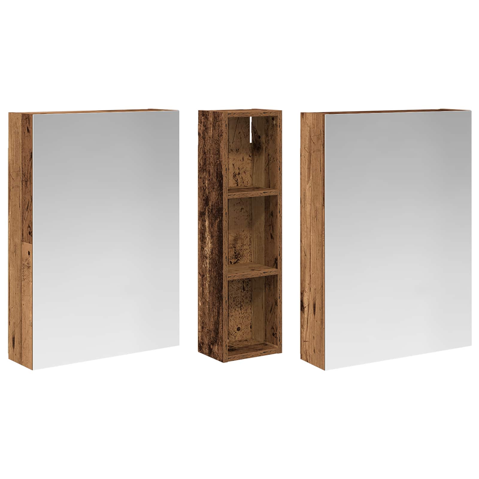 Badezimmerschrank-Set 3 pcs 120 x 14,5 x 70 cm Holzwerkstoff
